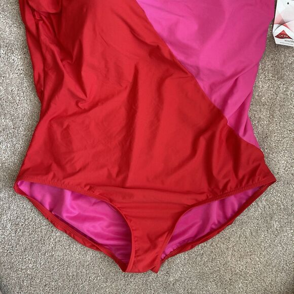 Lands End One Piece Swimsuit Womens Plus Size 24W Tummy Control One Shoulder - Picture 6 of 10